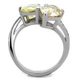 TK1820 - High polished (no plating) Stainless Steel Ring with AAA Grade CZ  in Multi Color - Alamode