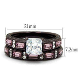 TK1829DC - IP Dark Brown (IP coffee) Stainless Steel Ring with AAA Grade CZ in Clear - Alamode - Flyclothing LLC