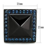 TK1841 - IP Black(Ion Plating) Stainless Steel Ring with Top Grade Crystal in Montana - Alamode - Flyclothing LLC