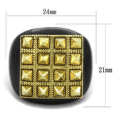 TK1842 - IP Gold+ IP Black (Ion Plating) Stainless Steel Ring with No Stone - Alamode