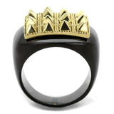 TK1842 - IP Gold+ IP Black (Ion Plating) Stainless Steel Ring with No Stone - Alamode