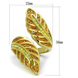 TK1849 - IP Gold(Ion Plating) Stainless Steel Ring with Top Grade Crystal  in Multi Color - Alamode