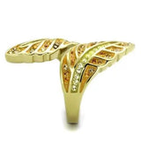 TK1849 - IP Gold(Ion Plating) Stainless Steel Ring with Top Grade Crystal  in Multi Color - Alamode