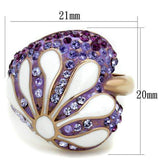 TK1850 - IP Rose Gold(Ion Plating) Stainless Steel Ring with Top Grade Crystal in Multi Color - Alamode - Flyclothing LLC