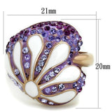 TK1850 - IP Rose Gold(Ion Plating) Stainless Steel Ring with Top Grade Crystal  in Multi Color - Alamode