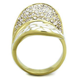 TK1851 - IP Gold(Ion Plating) Stainless Steel Ring with Top Grade Crystal  in Clear - Alamode