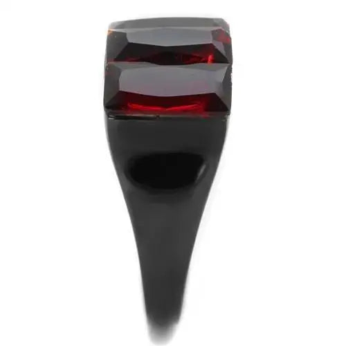 TK1854 - IP Black(Ion Plating) Stainless Steel Ring with Synthetic Synthetic Glass in Siam - Alamode - Flyclothing LLC