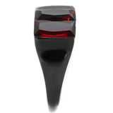 TK1854 - IP Black(Ion Plating) Stainless Steel Ring with Synthetic Synthetic Glass in Siam - Alamode - Flyclothing LLC