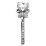 TK1859 - No Plating Stainless Steel Ring with AAA Grade CZ in Clear - Alamode - Flyclothing LLC