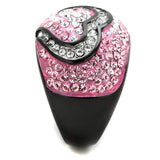 TK1871 - Two-Tone IP Black (Ion Plating) Stainless Steel Ring with Top Grade Crystal in Light Rose - Alamode - Flyclothing LLC
