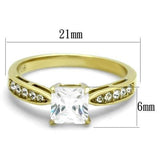 TK1873 - IP Gold(Ion Plating) Stainless Steel Ring with AAA Grade CZ  in Clear - Alamode