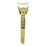 TK1873 - IP Gold(Ion Plating) Stainless Steel Ring with AAA Grade CZ  in Clear - Alamode
