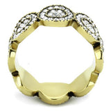 TK1875 - IP Gold(Ion Plating) Stainless Steel Ring with Top Grade Crystal  in Clear