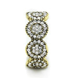 TK1875 - IP Gold(Ion Plating) Stainless Steel Ring with Top Grade Crystal in Clear - Alamode - Flyclothing LLC