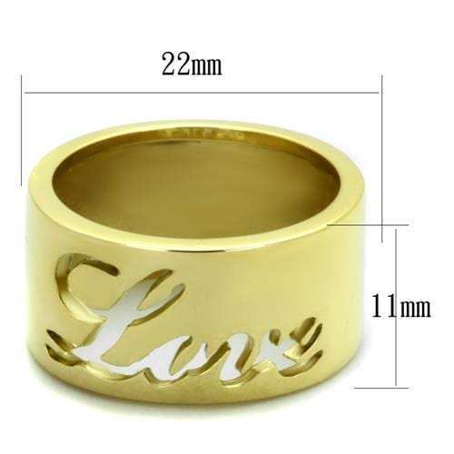 TK1878 - IP Gold(Ion Plating) Stainless Steel Ring with No Stone - Alamode - Flyclothing LLC