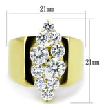 TK1879 - IP Gold(Ion Plating) Stainless Steel Ring with AAA Grade CZ in Clear - Alamode - Flyclothing LLC