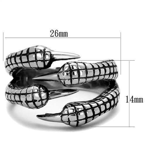 TK1881 - High polished (no plating) Stainless Steel Ring with No Stone - Alamode - Flyclothing LLC