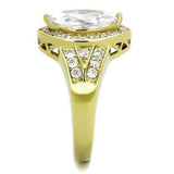 TK1896 - IP Gold(Ion Plating) Stainless Steel Ring with AAA Grade CZ  in Clear - Alamode