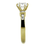 TK1898 - IP Gold(Ion Plating) Stainless Steel Ring with AAA Grade CZ in Clear - Alamode - Flyclothing LLC