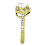 TK1900 - IP Gold(Ion Plating) Stainless Steel Ring with AAA Grade CZ  in Clear - Alamode