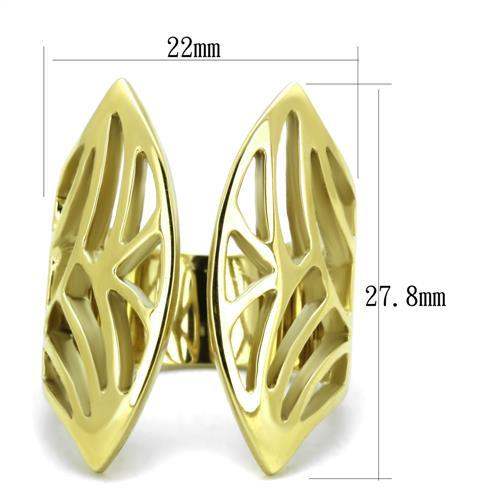 TK1902 - IP Gold(Ion Plating) Stainless Steel Ring with No Stone - Alamode - Flyclothing LLC