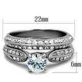 TK1920 - High polished (no plating) Stainless Steel Ring with AAA Grade CZ in Clear - Alamode - Flyclothing LLC