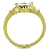 TK1926 - IP Gold(Ion Plating) Stainless Steel Ring with AAA Grade CZ in Clear - Alamode - Flyclothing LLC