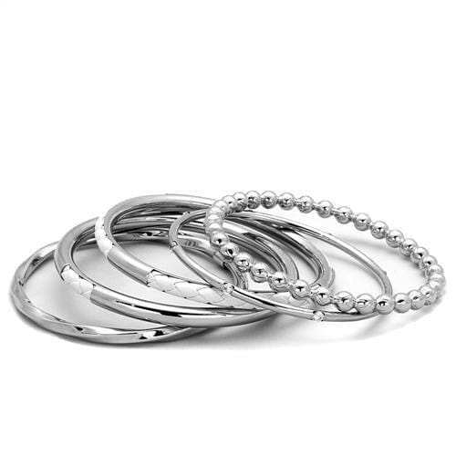 TK1937 - High polished (no plating) Stainless Steel Bangle with No Stone - Alamode - Flyclothing LLC