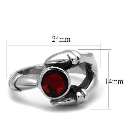 TK1970 - High polished (no plating) Stainless Steel Ring with Top Grade Crystal in Siam - Alamode - Flyclothing LLC