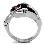 TK1970 - High polished (no plating) Stainless Steel Ring with Top Grade Crystal  in Siam - Alamode
