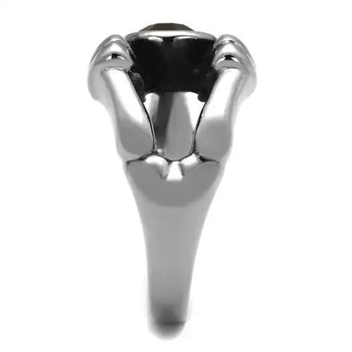 TK1970 - High polished (no plating) Stainless Steel Ring with Top Grade Crystal in Siam - Alamode - Flyclothing LLC