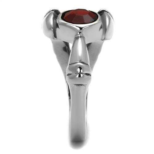 TK1970 - High polished (no plating) Stainless Steel Ring with Top Grade Crystal in Siam - Alamode - Flyclothing LLC
