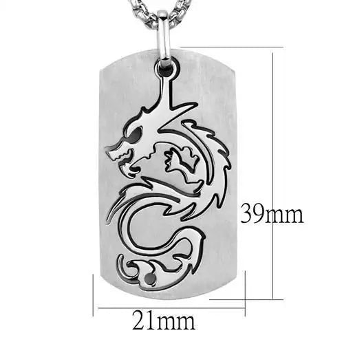 TK1980 - High polished (no plating) Stainless Steel Necklace with No Stone - Alamode - Flyclothing LLC