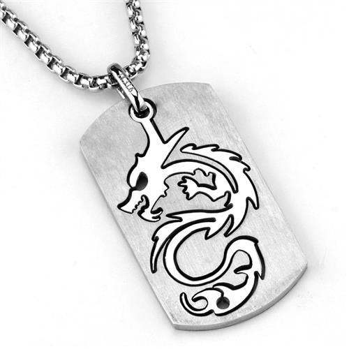 TK1980 - High polished (no plating) Stainless Steel Necklace with No Stone - Alamode - Flyclothing LLC