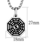 TK1981 - High polished (no plating) Stainless Steel Necklace with No Stone - Alamode