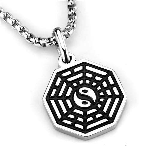 TK1981 - High polished (no plating) Stainless Steel Necklace with No Stone - Alamode - Flyclothing LLC