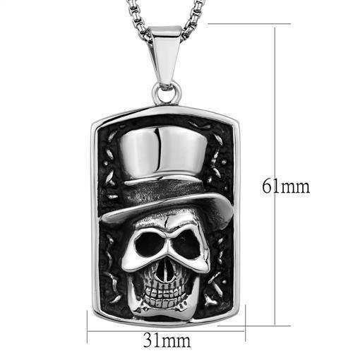 TK1985 - High polished (no plating) Stainless Steel Necklace with No Stone - Alamode - Flyclothing LLC