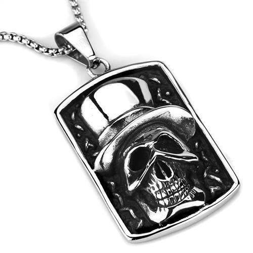 TK1985 - High polished (no plating) Stainless Steel Necklace with No Stone - Alamode - Flyclothing LLC