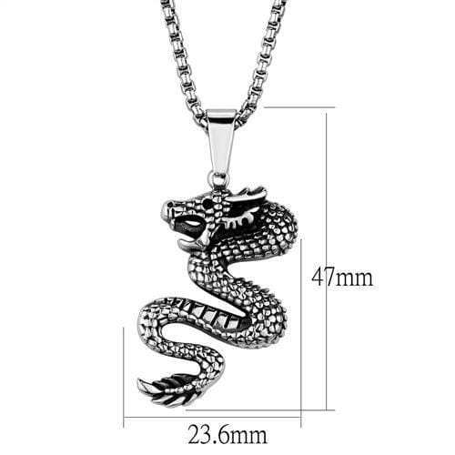 TK1986 - High polished (no plating) Stainless Steel Necklace with No Stone - Alamode - Flyclothing LLC