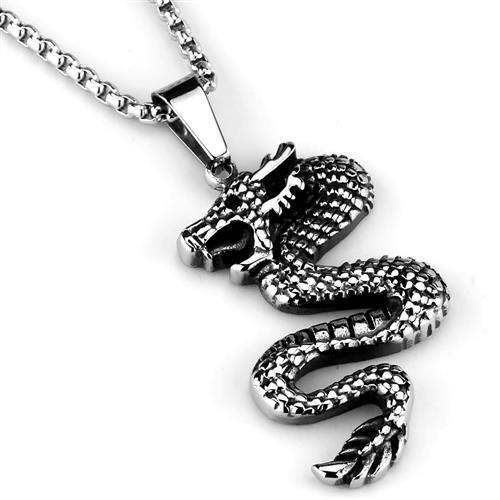 TK1986 - High polished (no plating) Stainless Steel Necklace with No Stone - Alamode - Flyclothing LLC