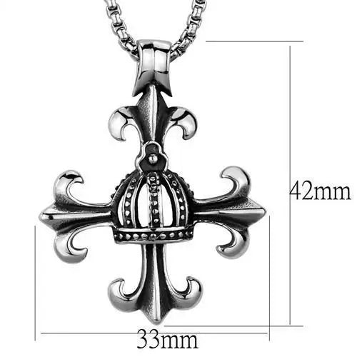 TK1987 - High polished (no plating) Stainless Steel Necklace with No Stone - Alamode - Flyclothing LLC