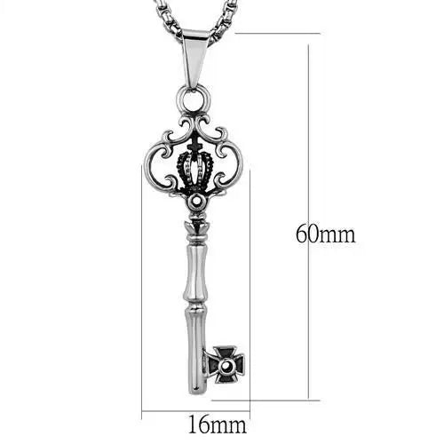 TK1988 - High polished (no plating) Stainless Steel Necklace with No Stone - Alamode - Flyclothing LLC