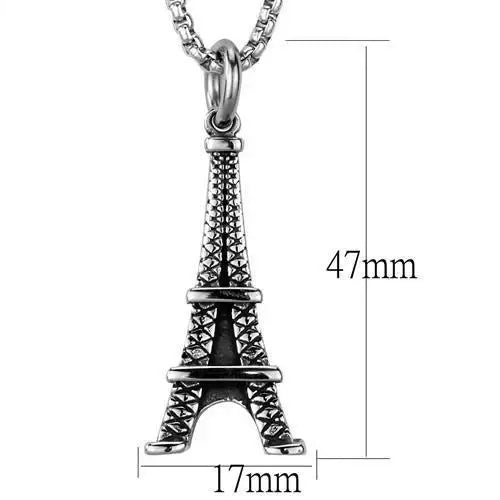 TK1990 - High polished (no plating) Stainless Steel Necklace with No Stone - Alamode - Flyclothing LLC