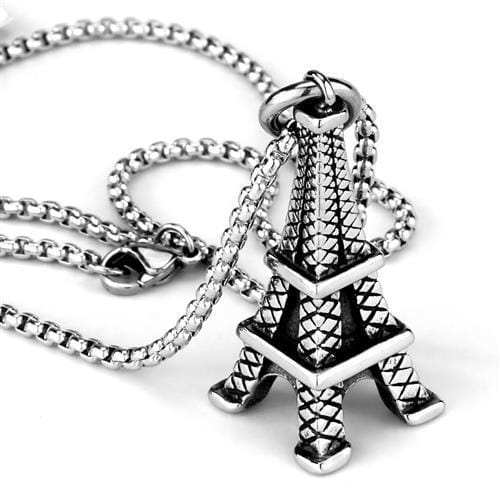 TK1990 - High polished (no plating) Stainless Steel Necklace with No Stone - Alamode - Flyclothing LLC