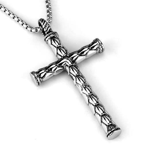 TK1993 - High polished (no plating) Stainless Steel Necklace with No Stone - Alamode - Flyclothing LLC
