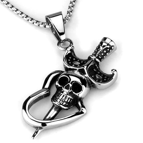 TK1997 - High polished (no plating) Stainless Steel Necklace with No Stone - Alamode - Flyclothing LLC