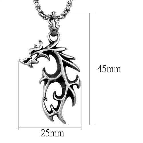 TK2000 - High polished (no plating) Stainless Steel Necklace with No Stone - Alamode - Flyclothing LLC