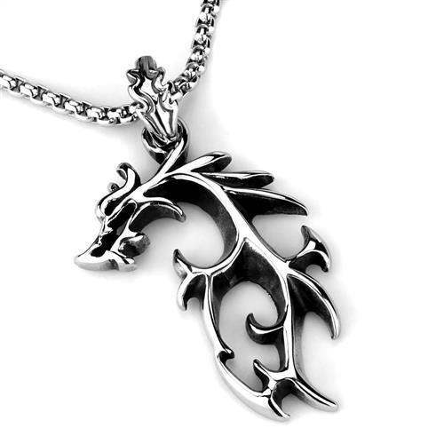 TK2000 - High polished (no plating) Stainless Steel Necklace with No Stone - Alamode - Flyclothing LLC