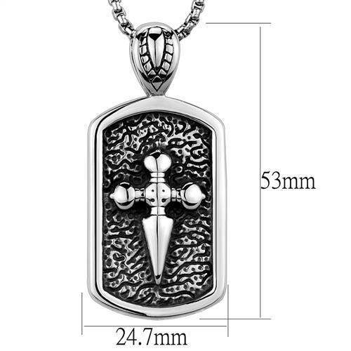 TK2003 - High polished (no plating) Stainless Steel Necklace with No Stone - Alamode - Flyclothing LLC