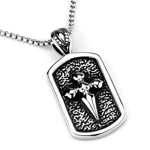 TK2003 - High polished (no plating) Stainless Steel Necklace with No Stone - Alamode - Flyclothing LLC